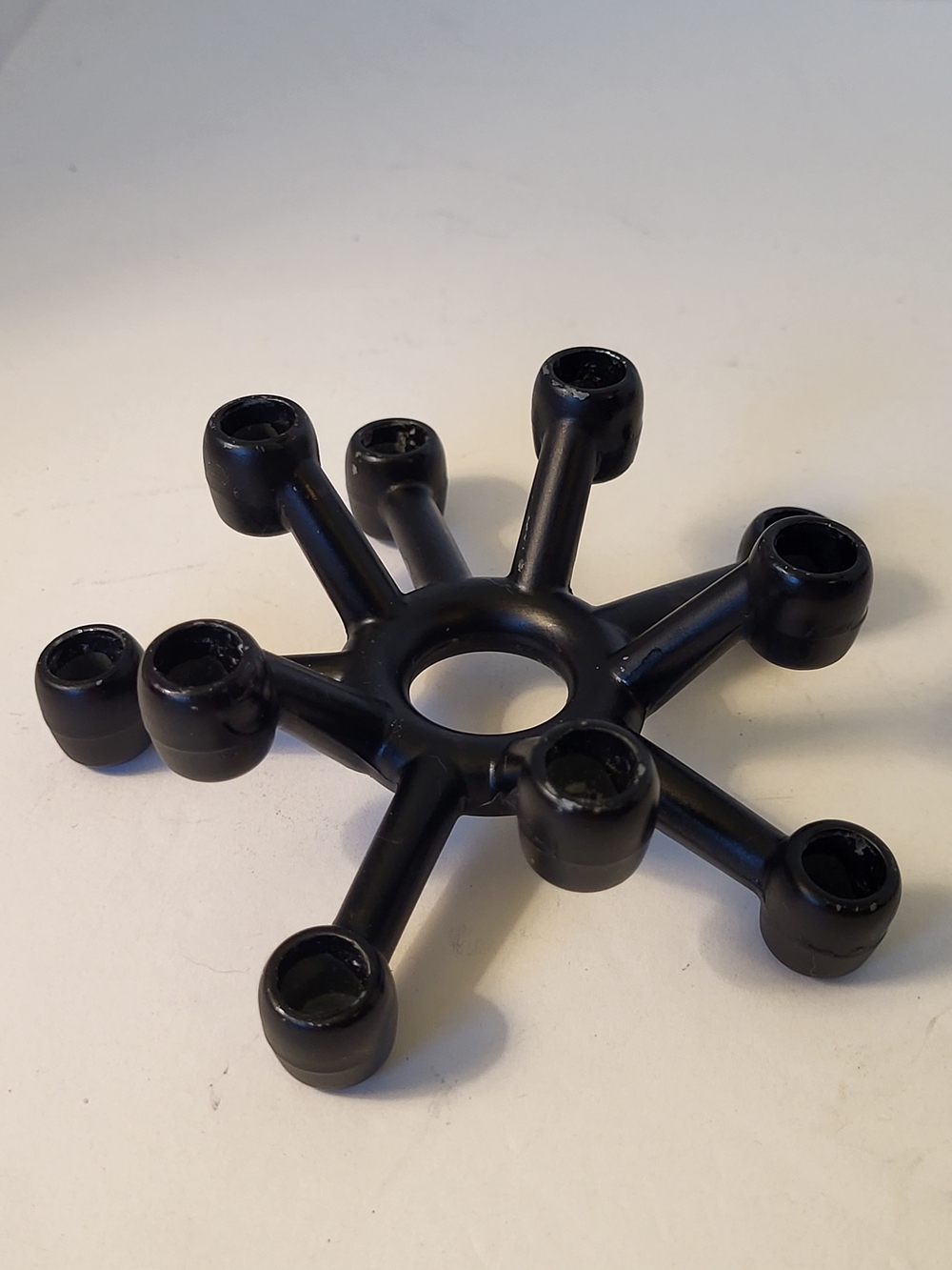 Black MCM 1960S 10pt Atomic Star Tiny Taper Candle Holder